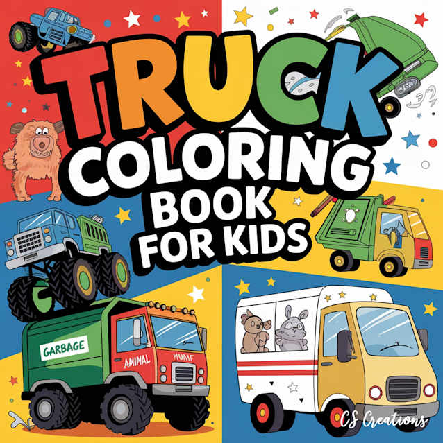 Cute Truck Coloring Book for Kids