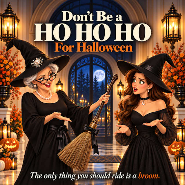 Don’t Be A HO HO HO This Halloween!: The only thing you should ride is a broom