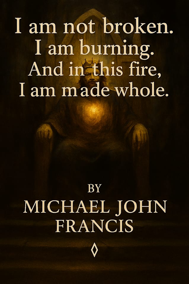 I am not broken. I am burning. And in this fire, I am made whole