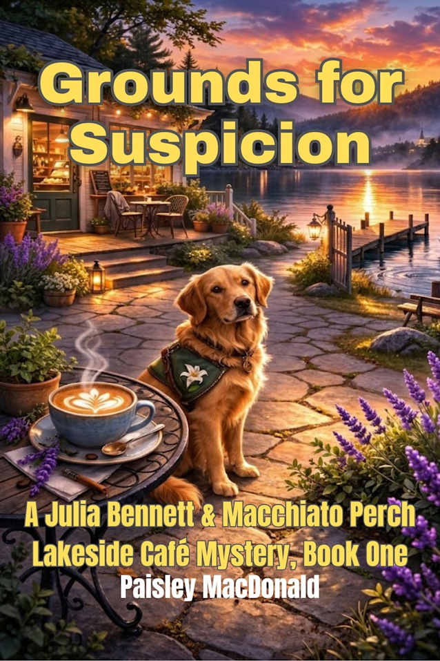 Grounds for Suspicion: A Small-Town Cozy Mystery of Coffee, Courage, and a Dog Who Knows (A Julia Bennett & Macchiato Perch Lakeside Café Mystery Book 1)