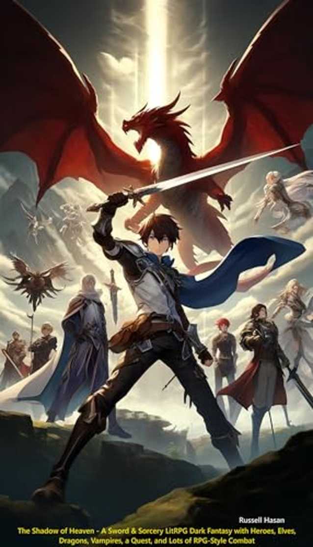 The Shadow of Heaven - A Sword & Sorcery LitRPG Dark Fantasy with Heroes, Elves, Dragons, Vampires, a Quest, and Lots of RPG-Style Combat (The Golden Wand Trilogy Book 2)