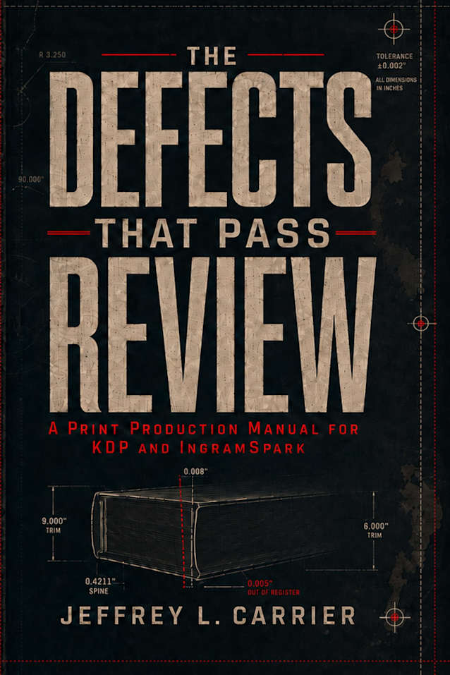 The Defects That Pass Review: A Print Production Manual for KDP and IngramSpark: Paperback and Hardcover Interiors, Covers, and Spine Geometry