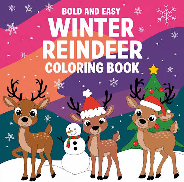 Winter Reindeer Coloring Book