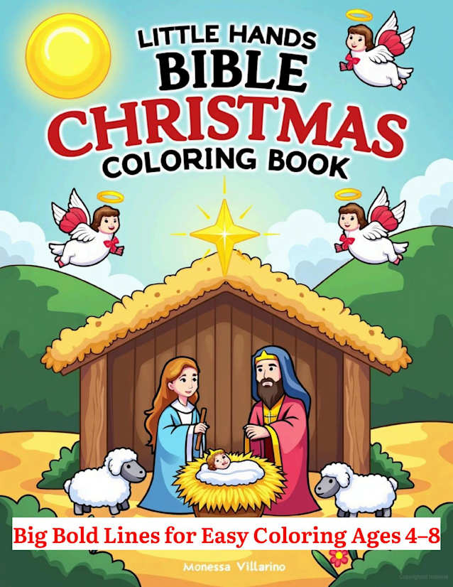“Little Hands Bible Christmas Coloring Book: Big Bold Lines for Easy Coloring Ages 4–8