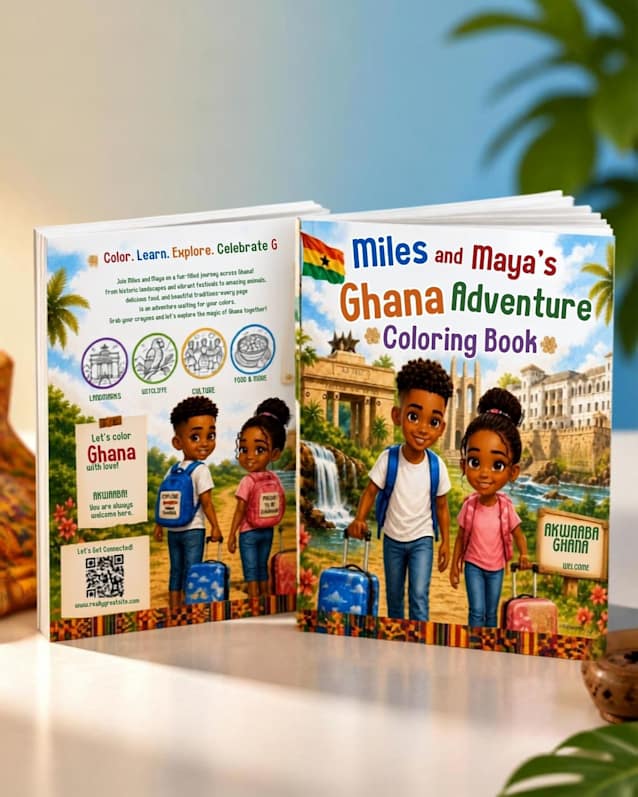 Miles and Maya's Ghana Adventure Coloring Book