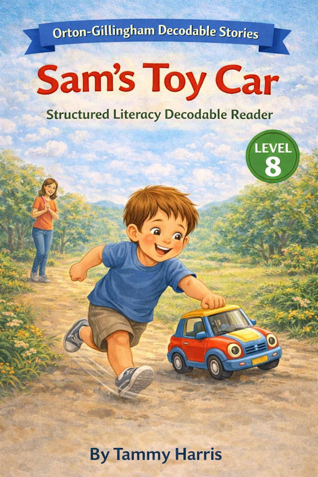 Orton-Gillingham Decodable Stories – Level 8: Sam’s Toy Car Structured Literacy Decodable Reader for Developing Readers