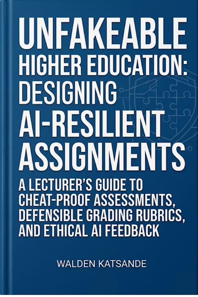 Unfakeable Higher Education: Designing AI-Resilient Assignments : A Lecturer’s Guide to Cheat-Proof Assessments, Defensible Grading Rubrics, and Ethical AI Feedback