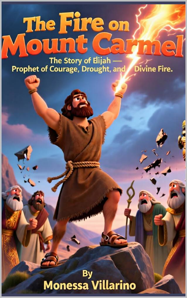 The Fire on Mount Carmel : The Story of Elijah — Prophet of Courage, Drought, and Divine Fire | Bible Story | 6X9 Paperback edition | Elijah and the false Prophets