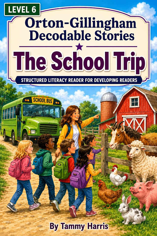 Orton-Gillingham Decodable Stories: Level 6: The School Trip