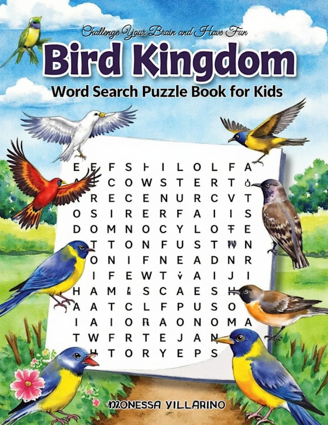  BIRD KINGDOM WORD SEARCH PUZZLE BOOK FOR KIDS 