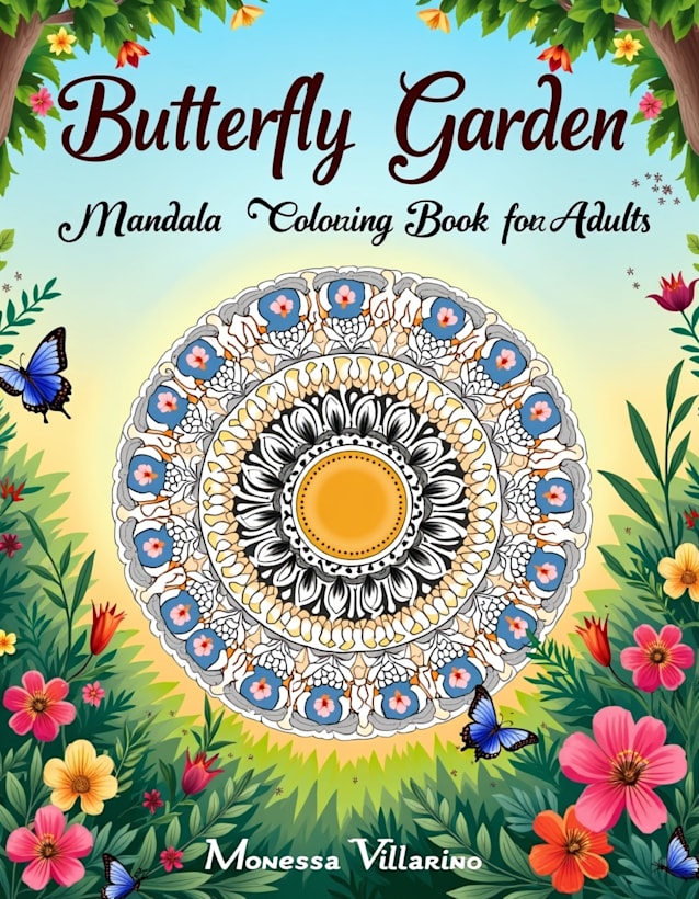 Butterfly Garden Mandala Coloring Book for Adults