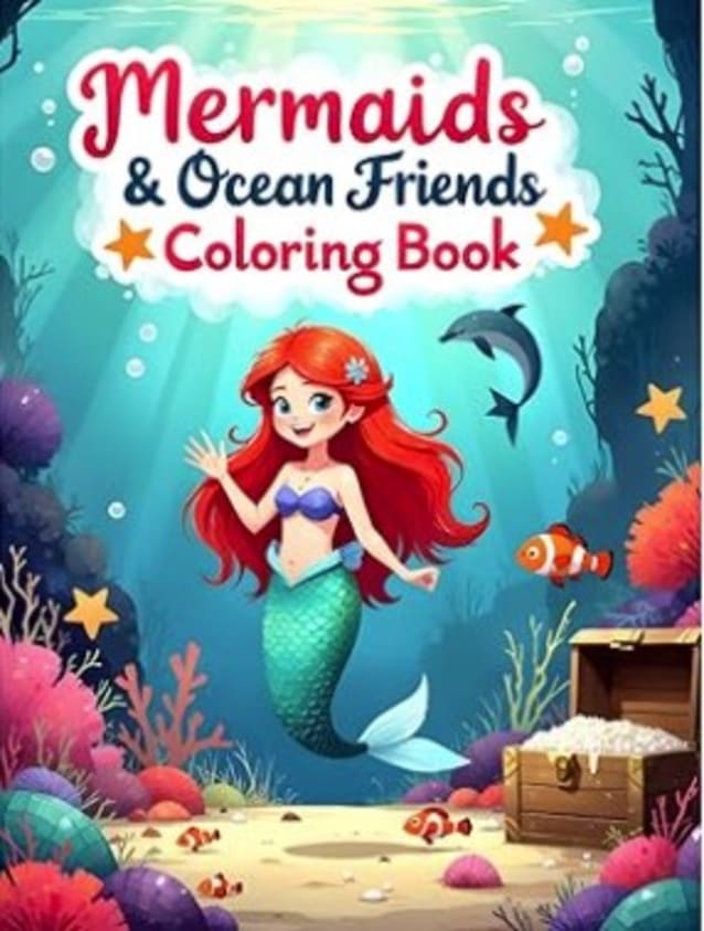 “Mermaids & Ocean Friends Coloring Book”