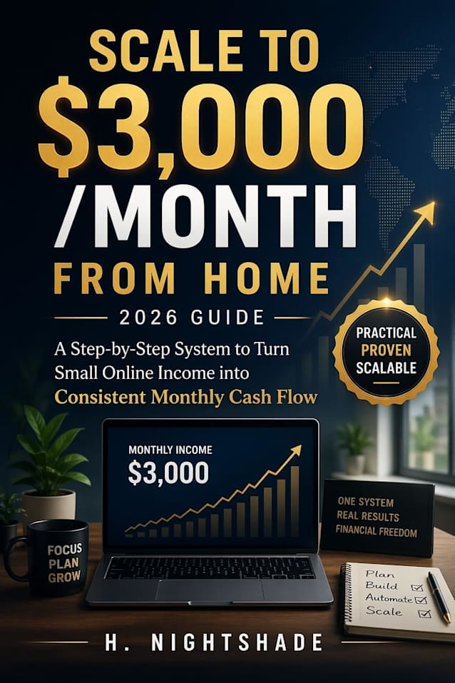 SCALE TO $3,000 /MONTH FROM HOME __2026 Guide__: A Step-by-Step System to Turn Small Online Income into Consistent Monthly Cash Flow (The Problem Solver Series Book 4)