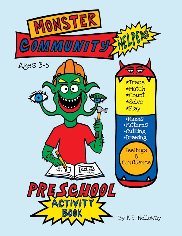 Monster Community Helpers Preschool Activity Book Ages 3–5