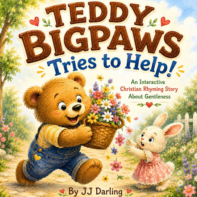 Teddy Bigpaws Tries to Help!: An Interactive Christian Rhyming Story About Gentleness| Perfect for Ages 3-5 (Little Hearts, Big Fruit)