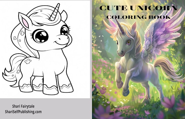 Cute Unicorn coloring book