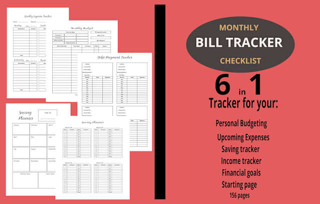 Monthly Bill Tracker Checklist: Manage your monthly finances, keep track of upcoming bills, and effectively monitor your subscriptions.
