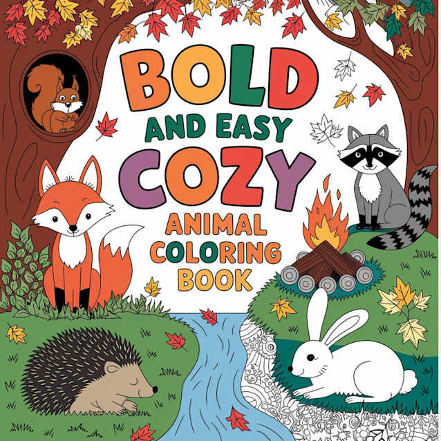 BOLD & EASY COZY ANIMAL COLORING BOOK