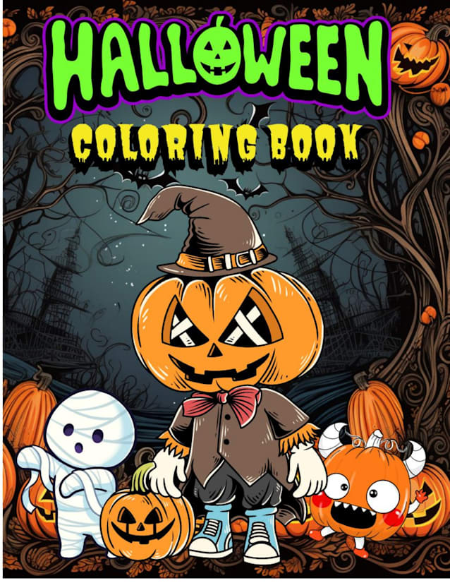 Halloween Coloring Book: Filled with 50+ Easy To Color Spooky Designs for Hours of Fun and Creativity!