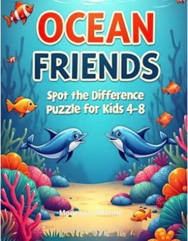 Ocean Friends Spot the Difference Puzzle for Kids 4-8