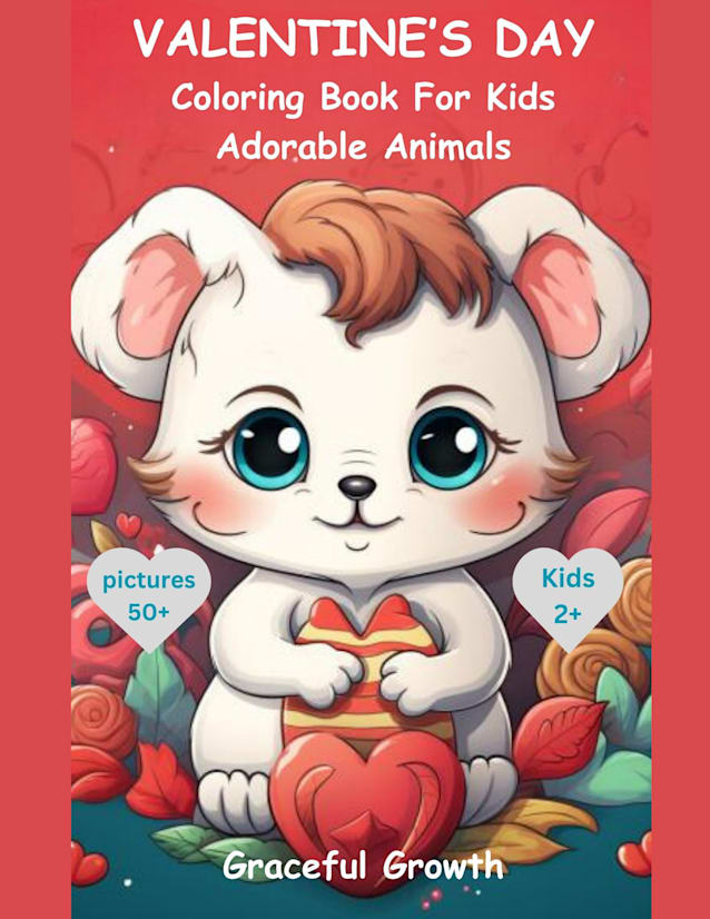 VALENTINE'S DAY Coloring Book For Kids: Over 50+ Enchanting Pages of Adorable Animals, Whimsical Hearts, and Paws Full of Love
