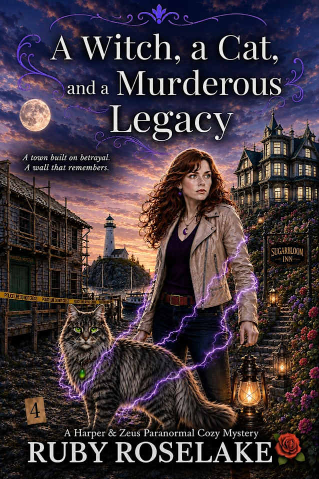 A Witch, a Cat, and a Murderous Legacy: A Harper & Zeus Paranormal Cozy Mystery (Sugarbloom Secrets Book 4)