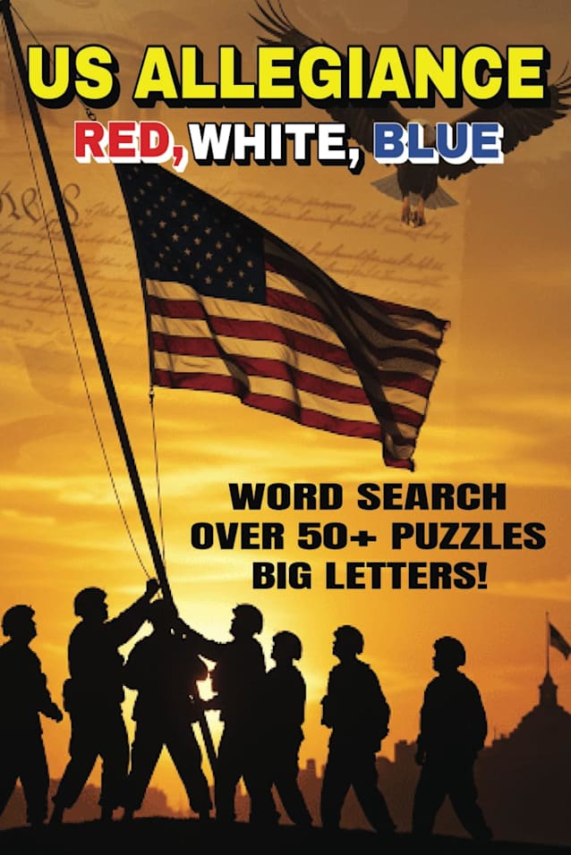 US Allegiance: Red, White, & Blue, Word Search Puzzle Book