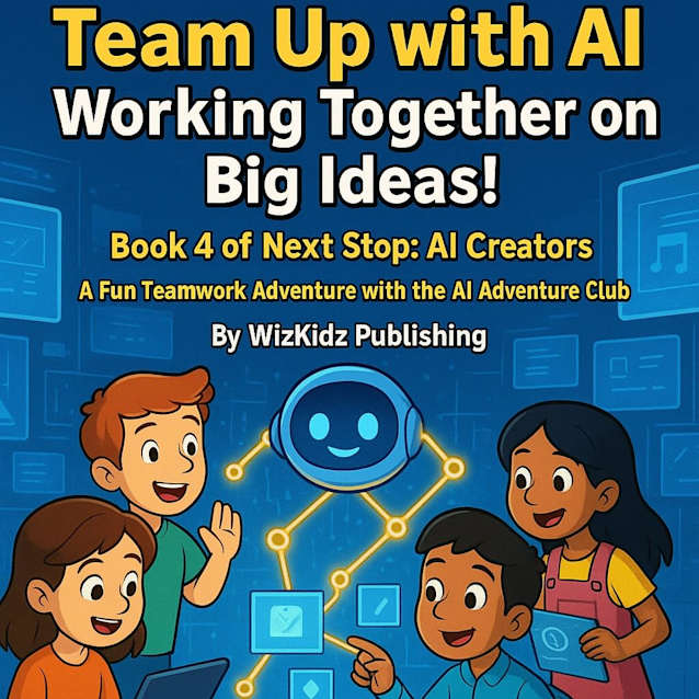 “Team Up with AI – Working Together on Big Ideas!” For Kids 5-8 Book 4 of Next Stop: AI Creators!: A Fun Teamwork Adventure with the AI Adventure Club