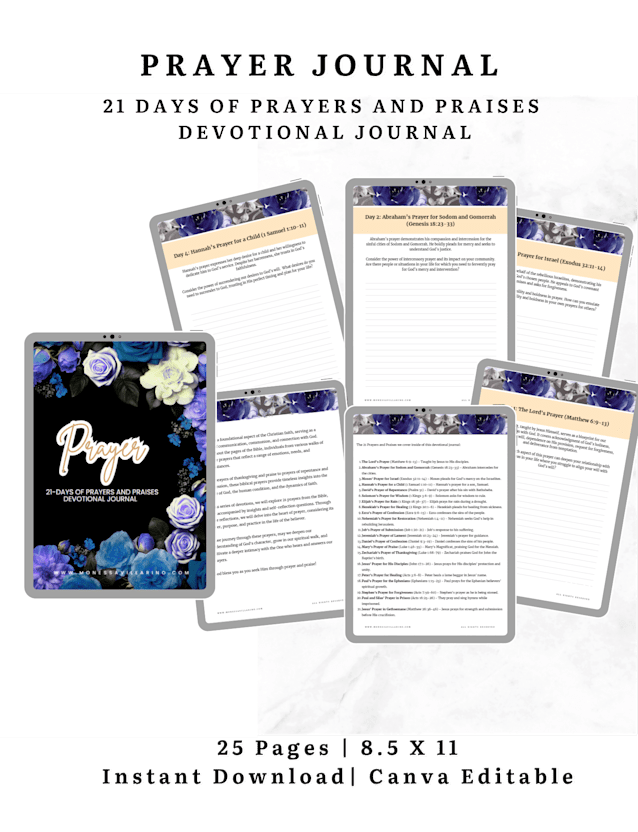 21 Day of Prayer & Praises Devotional Journal | Ebook Digital Download 