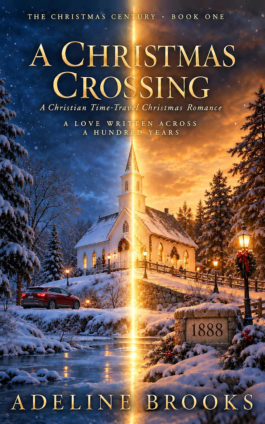 A Christmas Crossing: A Clean Christian Time-Travel Romance by Adeline Brooks