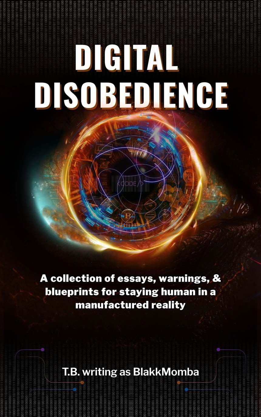 DIGITAL DISOBEDIENCE: A collection of essays, warnings, and reflections on staying human in a manufactured reality by T.B., writing as BlakkMomba