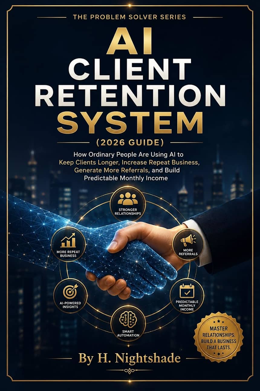 AI CLIENT RETENTION SYSTEM (2026 Guide): How Ordinary People Are Using AI to Keep Clients Longer, Increase Repeat Business, Generate More Referrals, and ... Income (The Problem Solver Series Book 17) by H . Nightshade