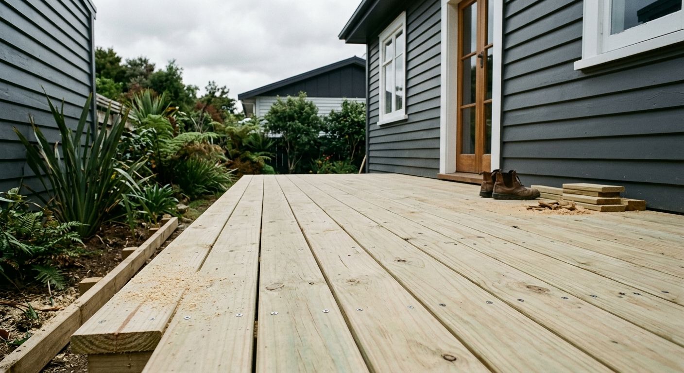 How long to wait before staining a new treated pine deck