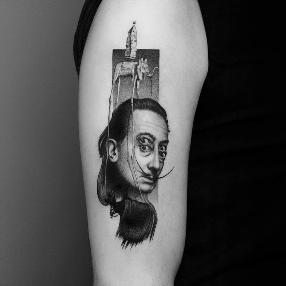 Dali collage tattoo by Amanda Piejak