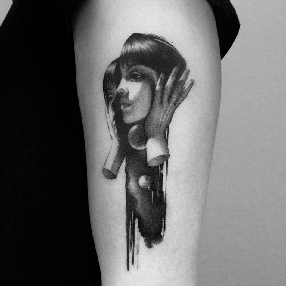 Woman split in two tattoo by Minigreemer