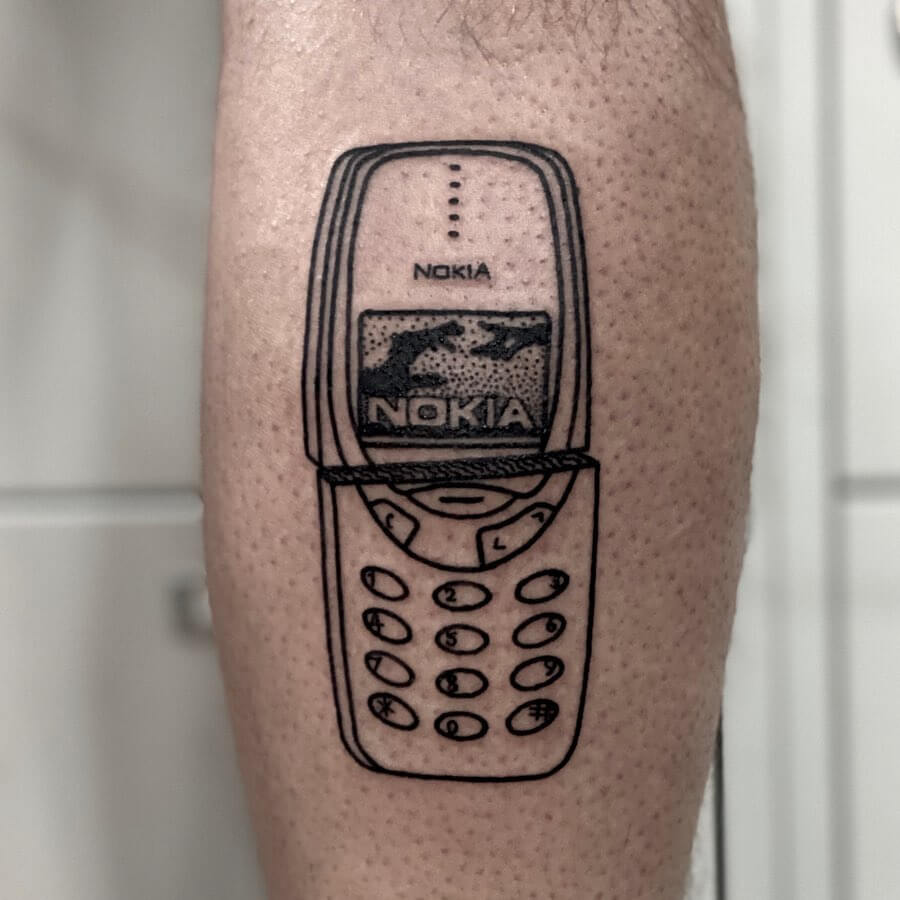 nokia phone tattoo by Aphelion Hoodz