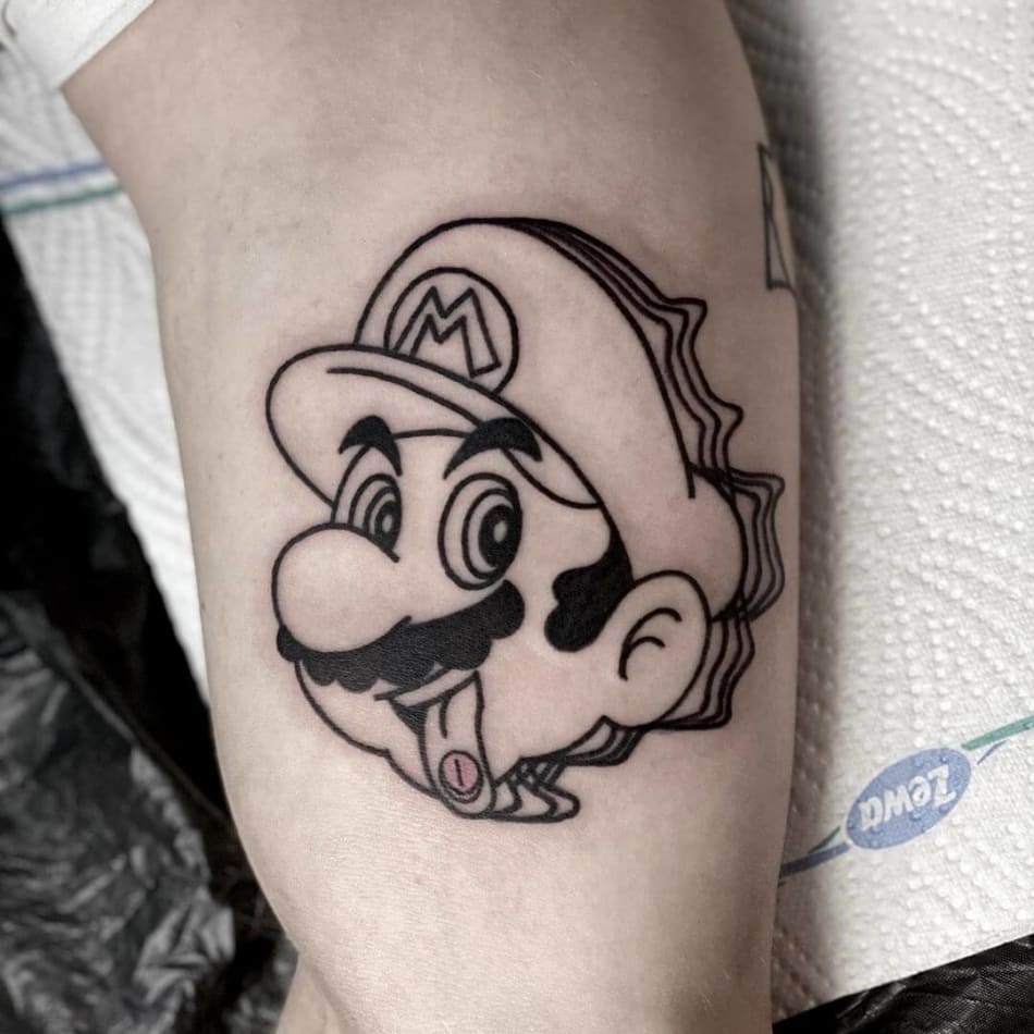 super mario acid trippy tattoo by Aphelion Hoodz