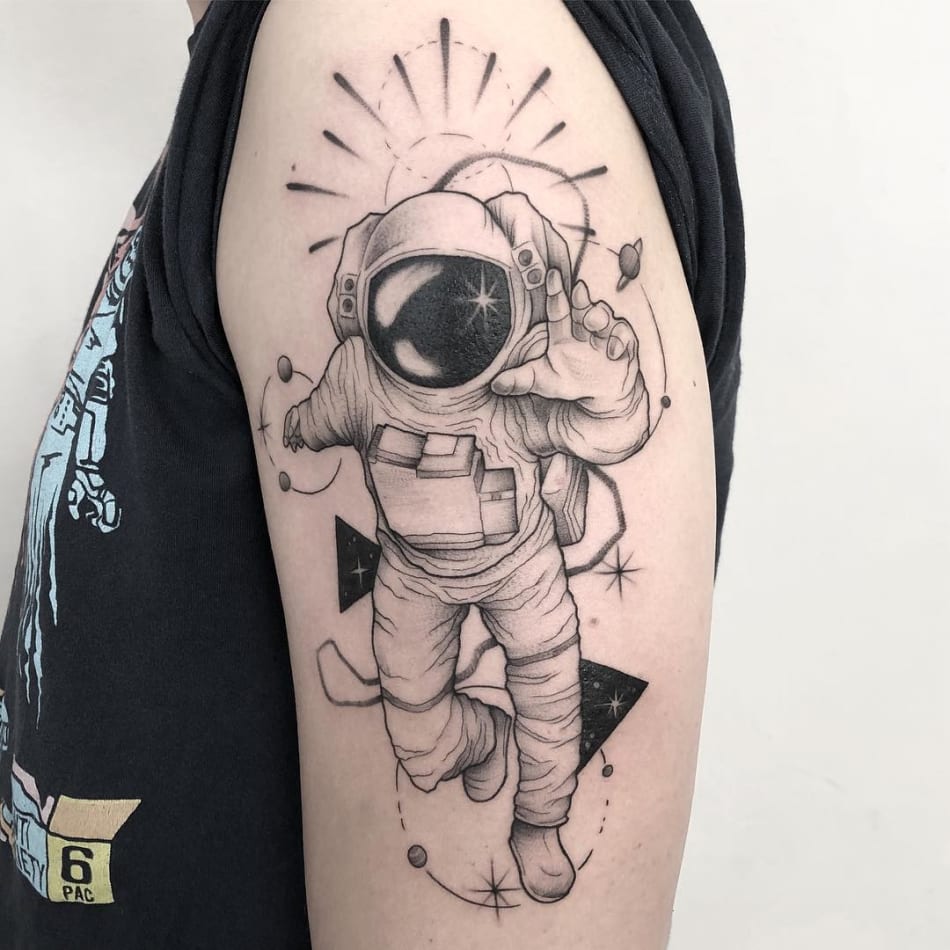 100 Astronaut Tattoo Designs For Men  Spaceflight Ideas