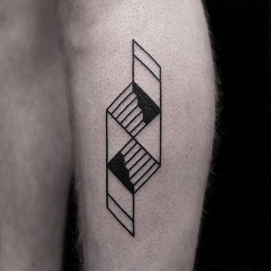 stairs in chairs graphic tattoo by B. Rixdorf