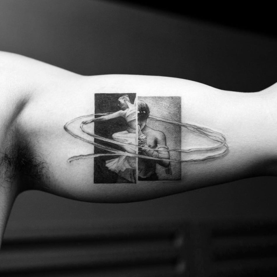 Balazs Bercsenyi balerina portrait tattoo