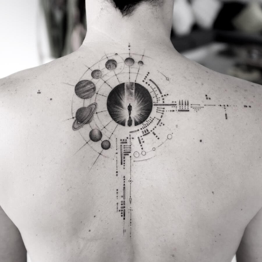 Balazs Bercsenyi planets man tattoo