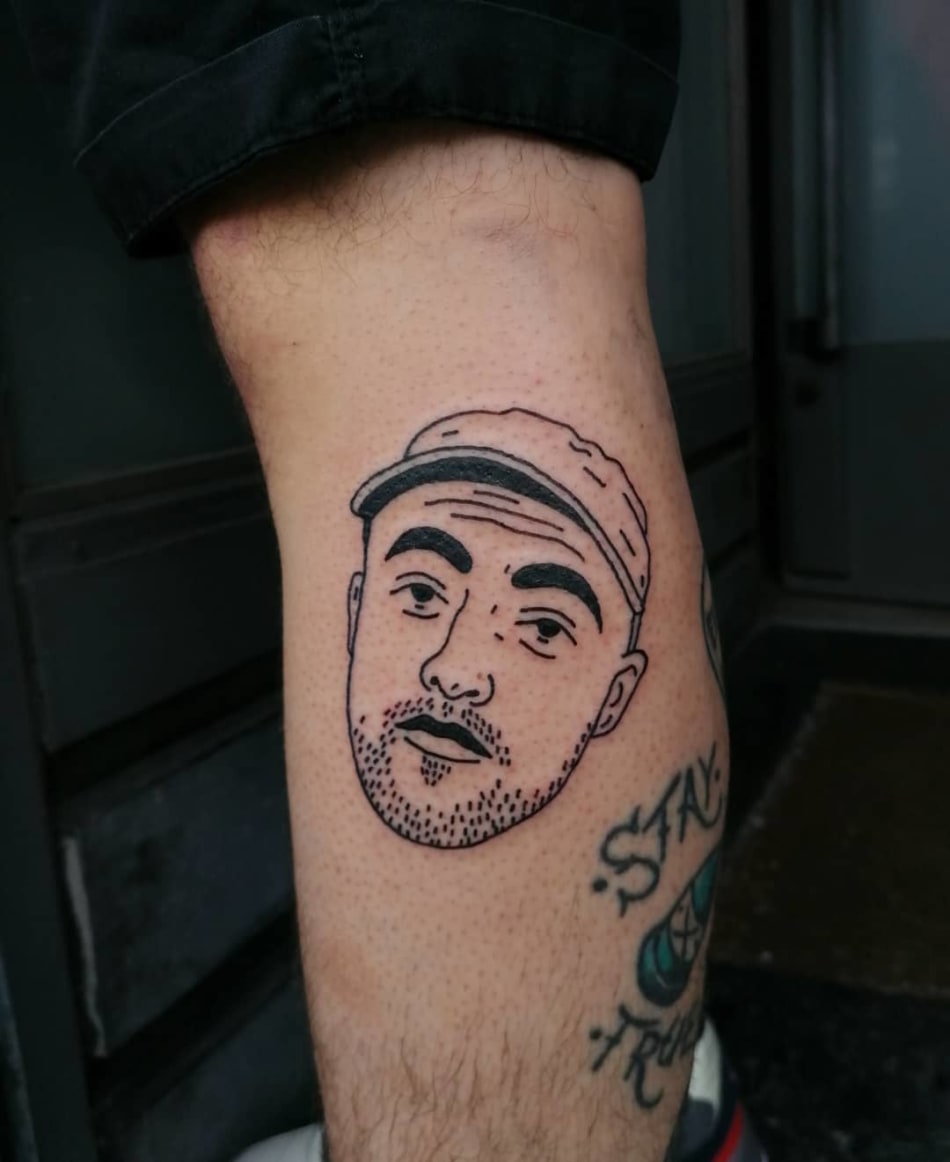 mac miller music minimal tattoo by Benjamin Kluk