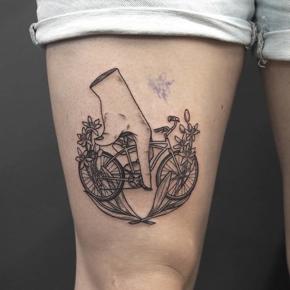 Bicycle tattoo from ek.tattoos