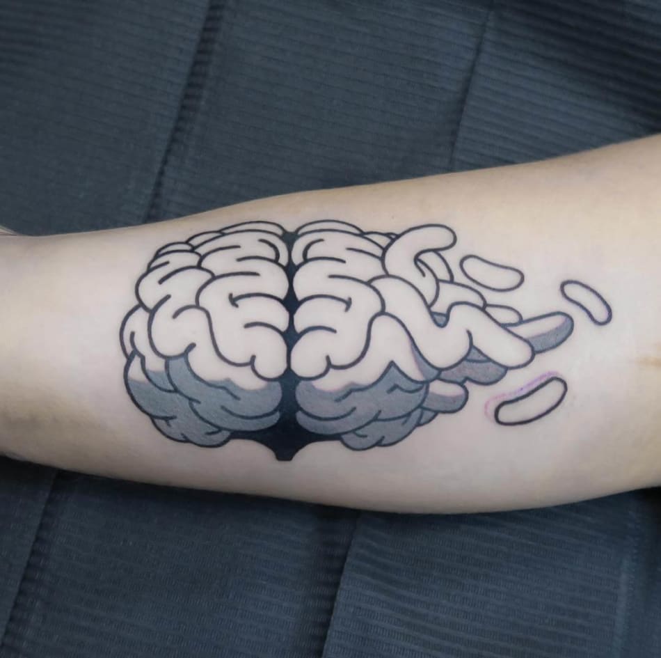 Very graphic brain tattoo