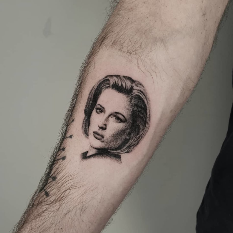 Scully portrait tattoo by Breakkytime