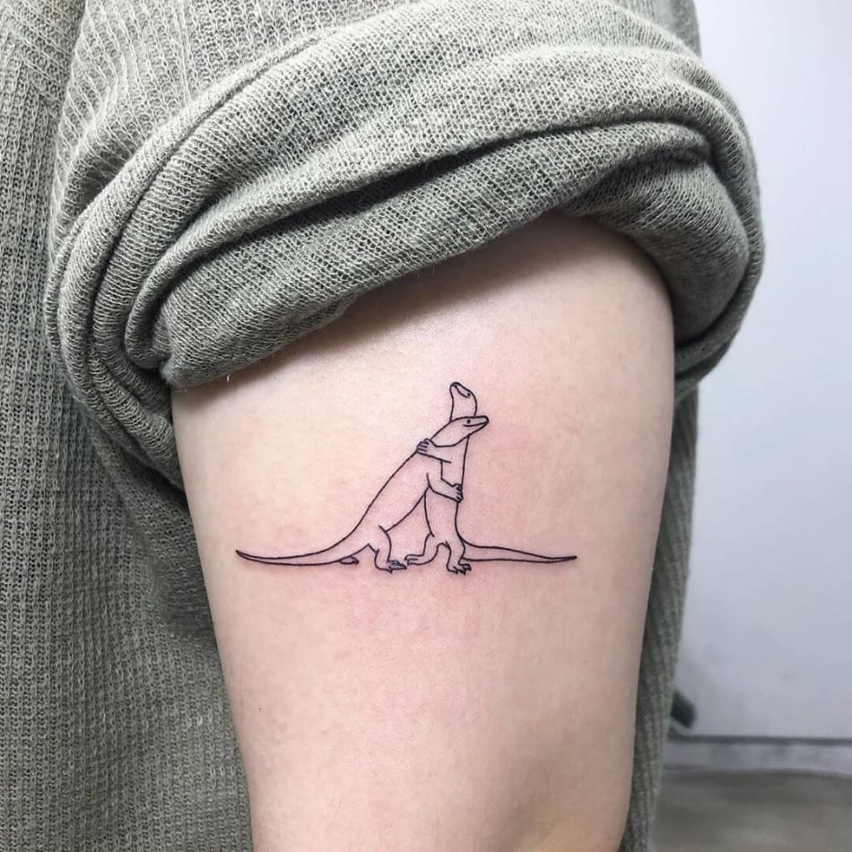 cuddling lizards tattoo by Buoy