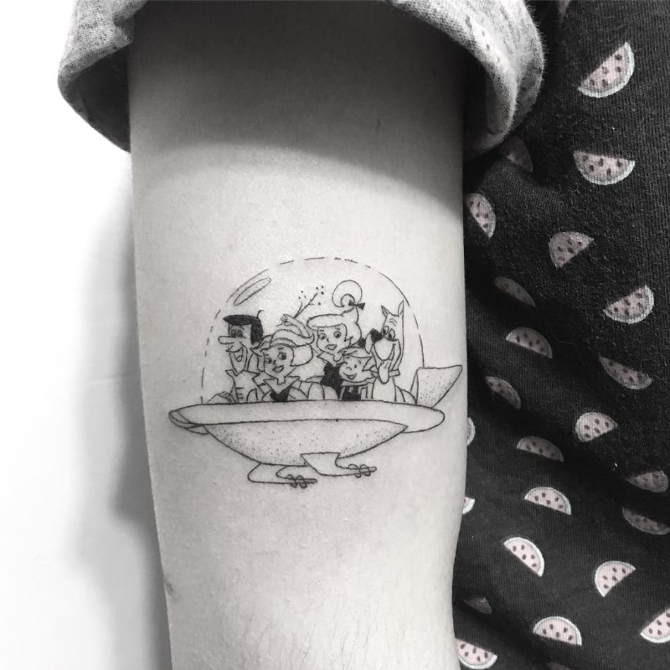 Childhood tv show The Jetsons tattoo