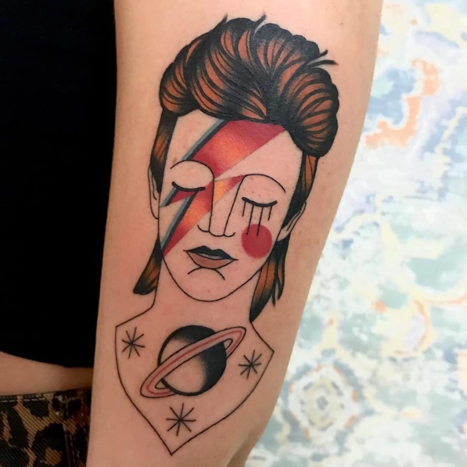 Minimal David Bowie tattoo