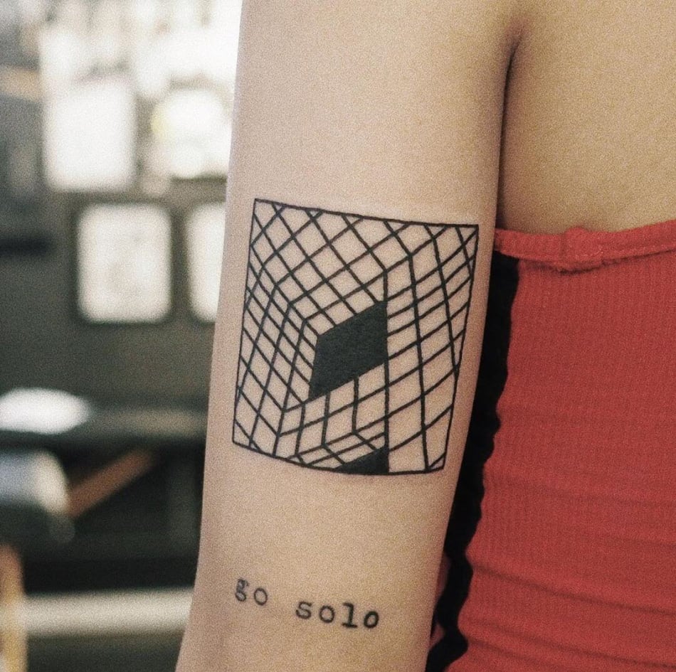 geometric building tattoo by Deuxpointzero