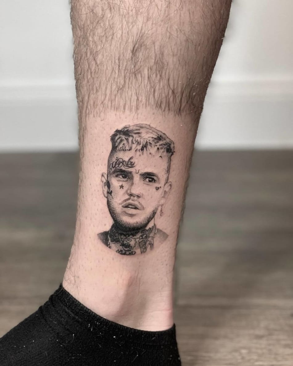 lil peep portrait singleneedle tattoo by Ego Romantic